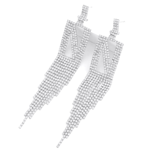 Strass oorbellen letter N